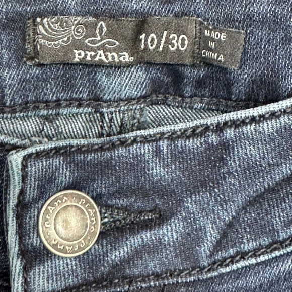 Prana Organic Cotton Blend Denim Jeans Women's Size 10 Dark Wash Comfort Fit - Picture 4 of 7